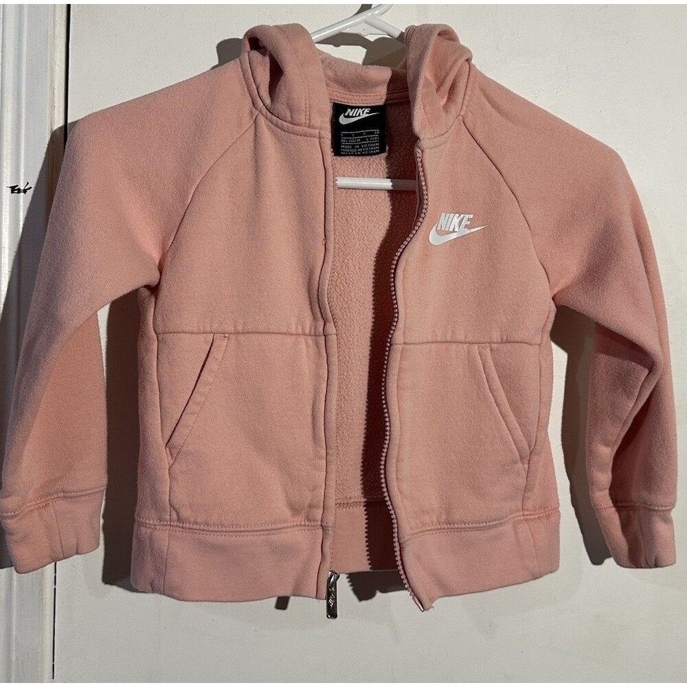 Nike Sports Youth Girls Full Zip Hooded Jacket Pink Size Medium